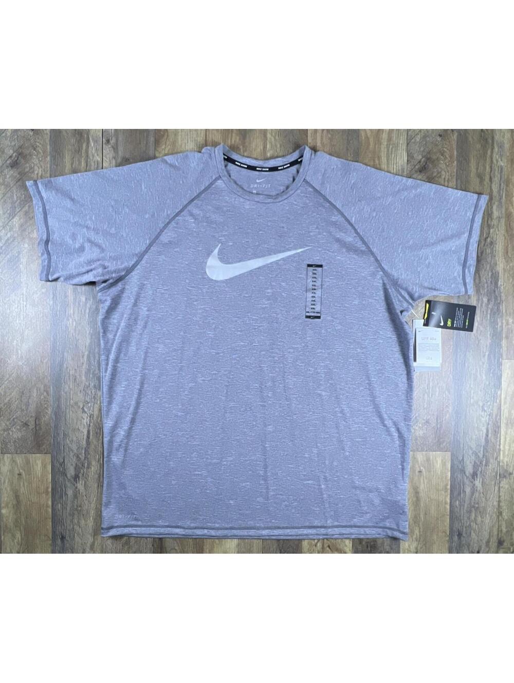 NWT Nike Swim Shirt Hydroguard XXL Gray Dri-FIT Rash Guard UPF 40+ NESS8536  NEW
